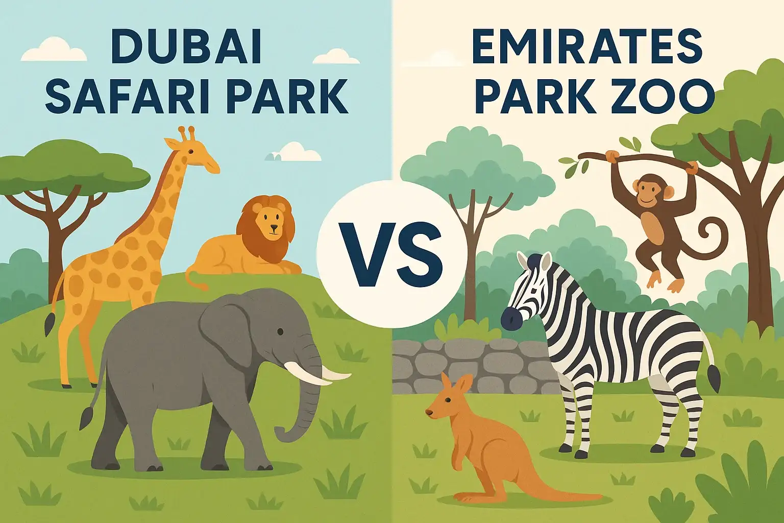 Dubai Safari Park vs Emirates Park Zoo: Which Park to Visit?